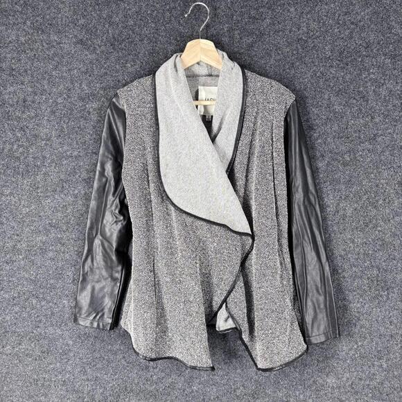 Jackets & Blazers - Jack Jacket Women S Small Gray Collared Open Front Long Sleeve Pockets Casual